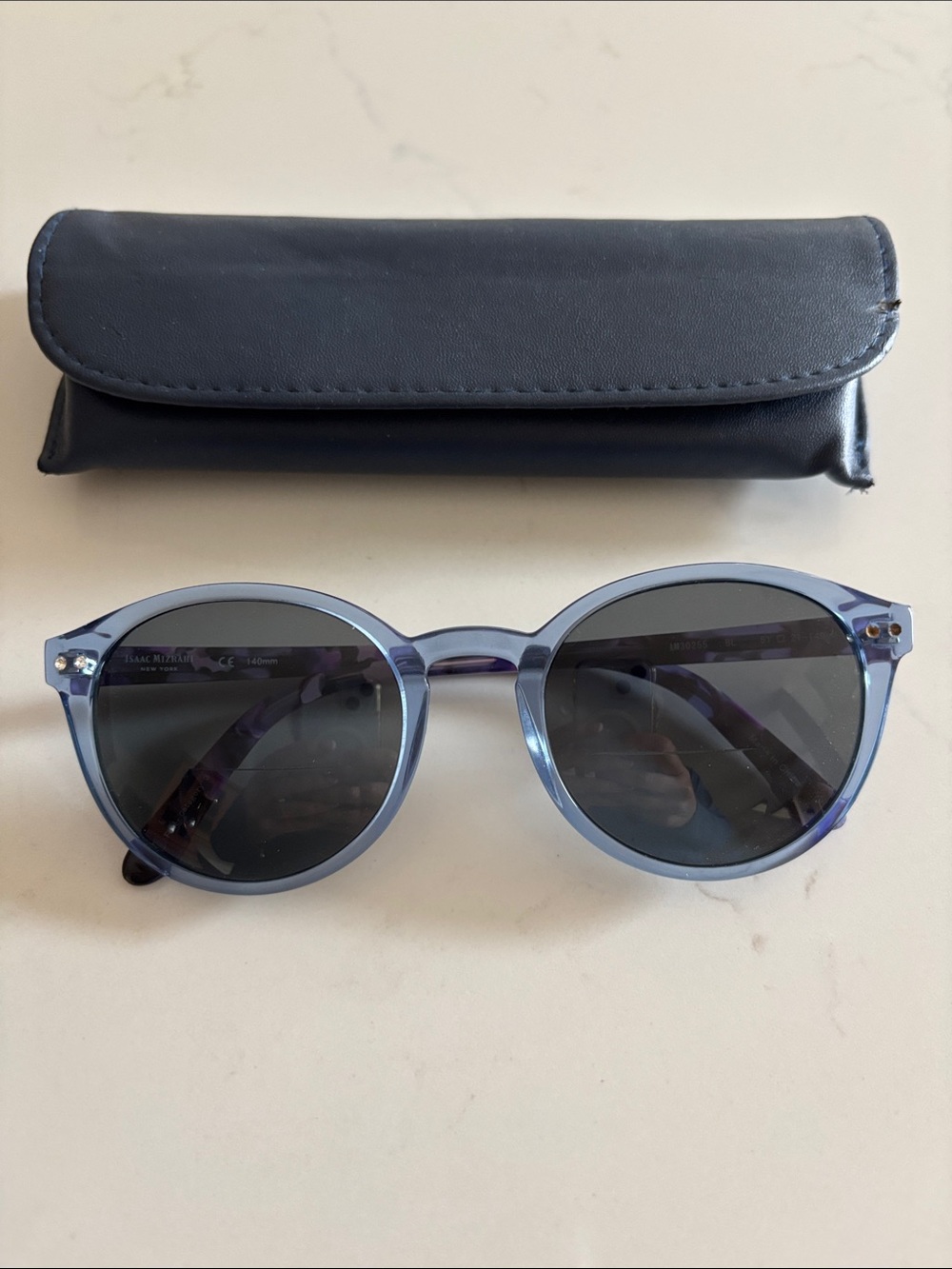 Isaac Mizrahi Blue Round Bifocal Sunglasses